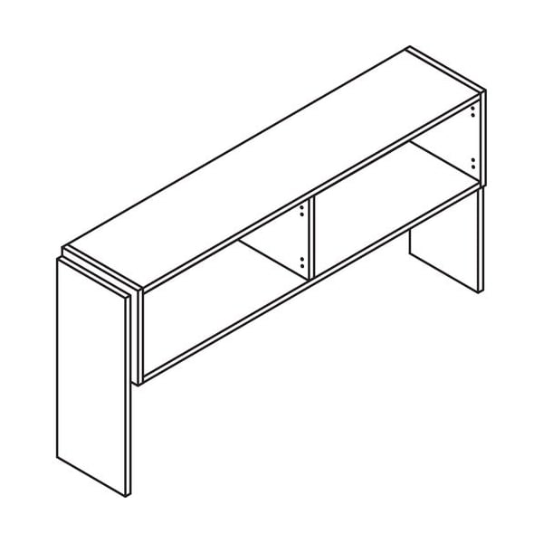 Groupe Lacasse Hutch, Adjustable Sides, 60inWx16inDx36inH, Cherry/Snow LASCANEA603616Y - main